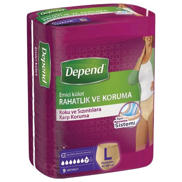 Depend Emici Külot Büyük Boy Kadın 9'lu